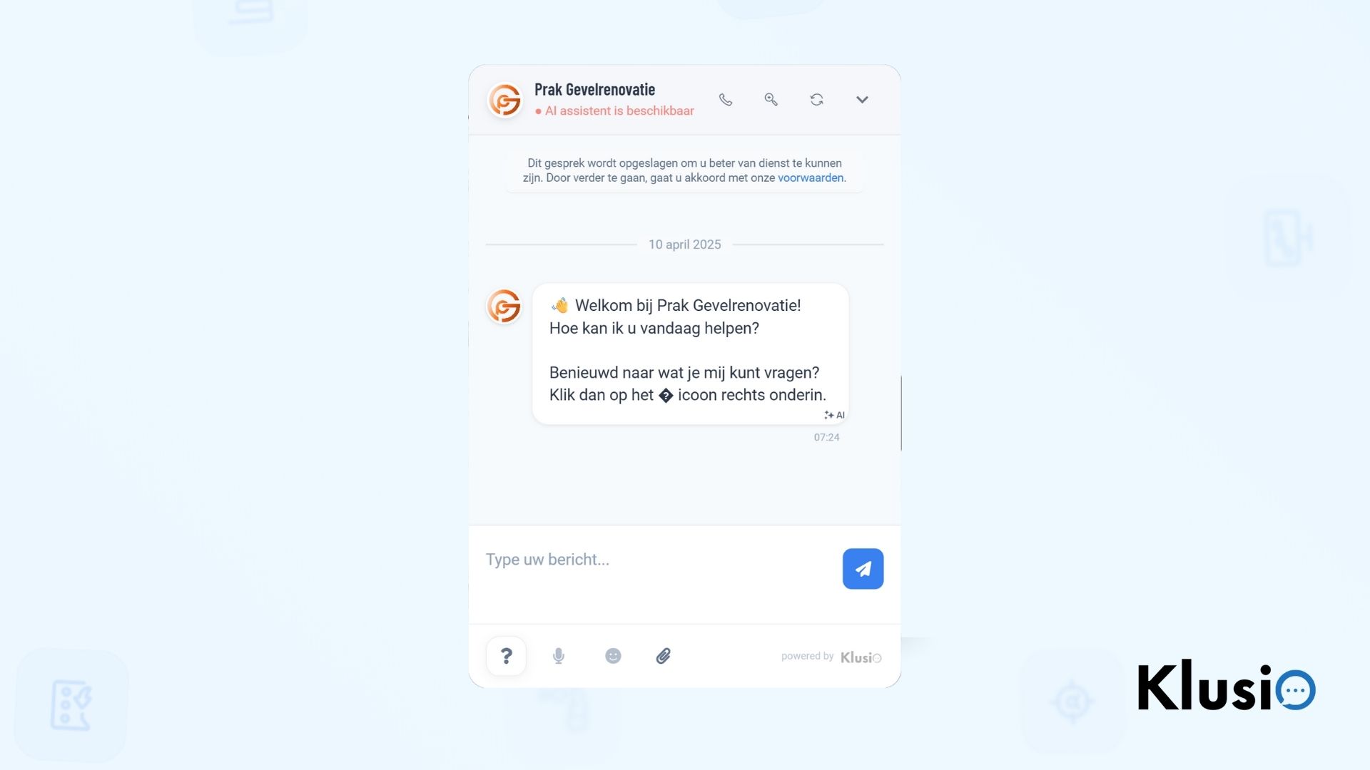 Website chatbot voorbeeld voor groeien als ondernemer